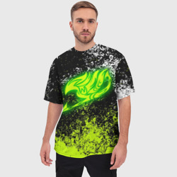 Мужская футболка oversize 3D Fairy tail logo green - фото 2