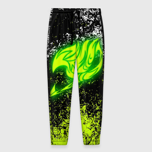 Мужские брюки 3D с принтом FAIRY TAIL logo green, вид спереди #2