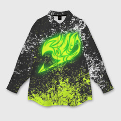 Мужская рубашка oversize 3D Fairy tail logo green