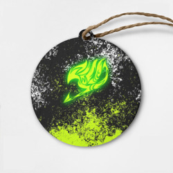 Деревянная игрушка круг Fairy tail logo green