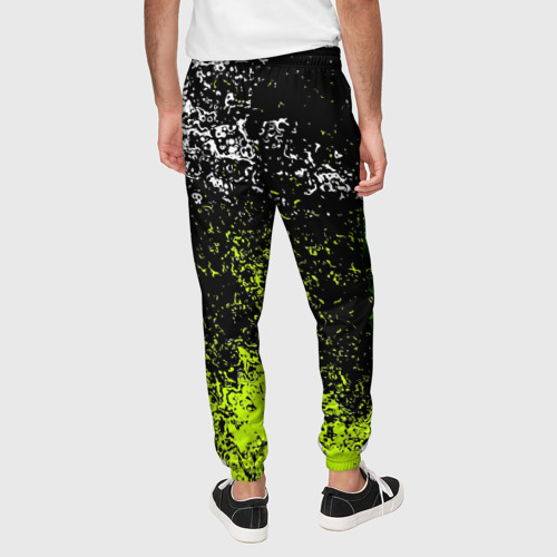 Мужские брюки 3D с принтом FAIRY TAIL logo green, вид сзади #2
