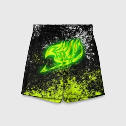 Детские спортивные шорты 3D Fairy tail logo green