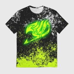Мужская футболка 3D Fairy tail logo green