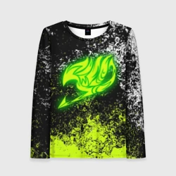 Женский лонгслив 3D Fairy tail logo green