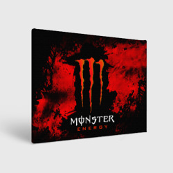 Холст прямоугольный Red grunge monster energy