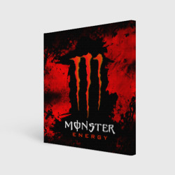 Холст квадратный Red grunge monster energy