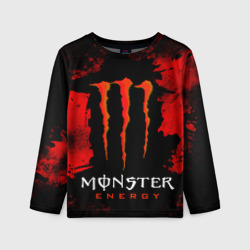 Детский лонгслив 3D Red grunge monster energy