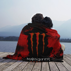 Плед 3D Red grunge monster energy - фото 2