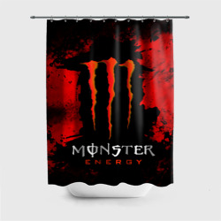 Штора 3D для ванной Red grunge monster energy