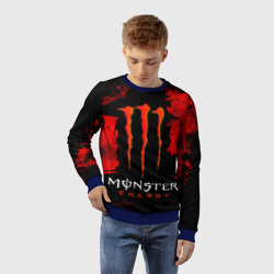 Детский свитшот 3D Red grunge monster energy - фото 2