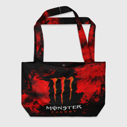 Пляжная сумка 3D Red grunge monster energy