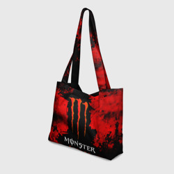 Пляжная сумка 3D Red grunge monster energy - фото 2