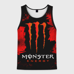 Мужская майка 3D Red grunge monster energy