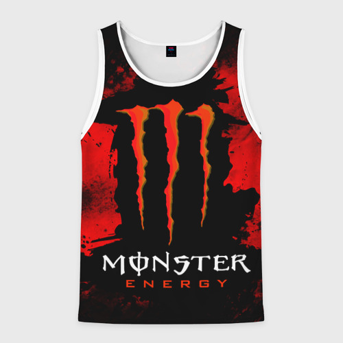 Мужская майка 3D Red grunge monster energy, цвет 3D печать