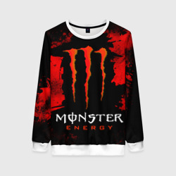 Женский свитшот 3D Red grunge monster energy