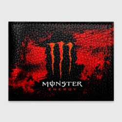 Обложка для студенческого билета Red grunge monster energy