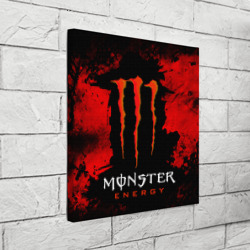 Холст квадратный Red grunge monster energy - фото 2