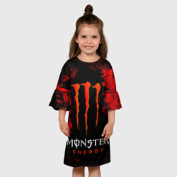 Детское платье 3D Red grunge monster energy - фото 2