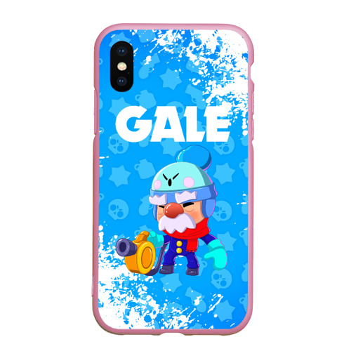 Чехол для iPhone XS Max матовый BRAWL STARS GALE, цвет розовый