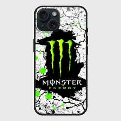 Чехол силиконовый для Apple iPhone 15 матовый Monster energy