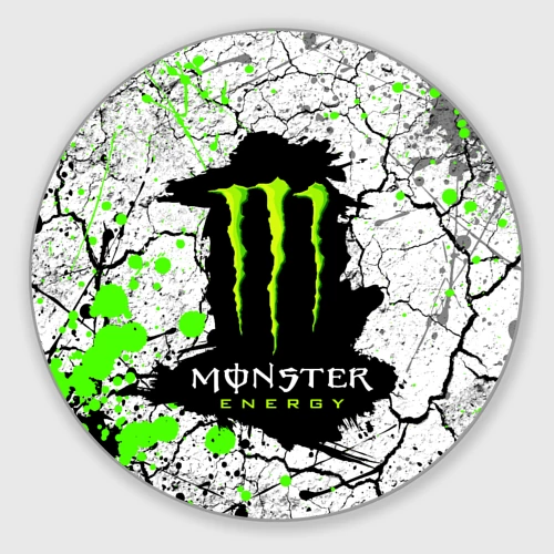 Круглый коврик для мышки Monster energy