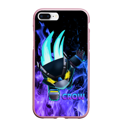 Чехол для iPhone 7Plus/8 Plus матовый Brawl Stars CROW, цвет розовый