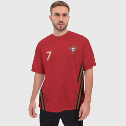 Мужская футболка oversize 3D Ronaldo home Euro 2020 - фото 2