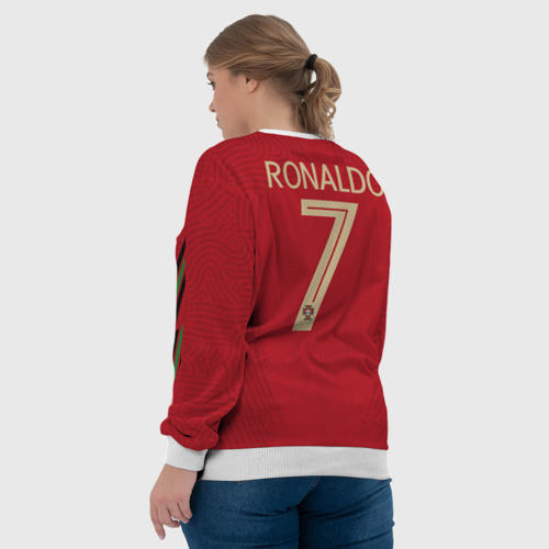 Женский свитшот 3D Ronaldo home Euro 2020, цвет 3D печать - фото 7