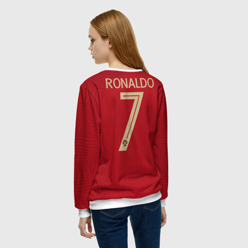 Женский свитшот 3D Ronaldo home Euro 2020, цвет 3D печать - фото 4