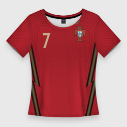 Женская футболка 3D Slim Ronaldo home Euro 2020