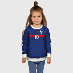Свитшот с принтом Mbappe home Euro 2020 для ребенка, вид на модели спереди №4. Цвет основы: белый