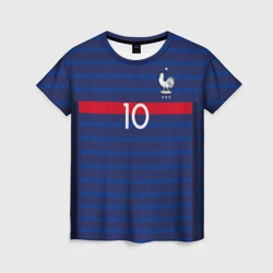 Женская футболка 3D Mbappe home Euro 2020