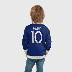 Свитшот с принтом Mbappe home Euro 2020 для ребенка, вид на модели сзади №3. Цвет основы: белый