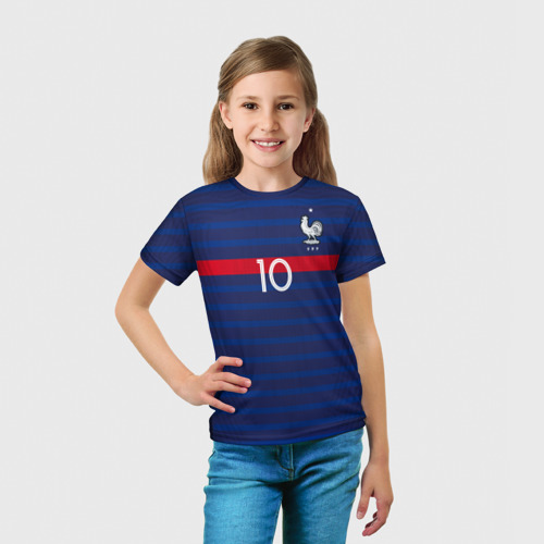 Детская футболка 3D Mbappe home Euro 2020, цвет 3D печать - фото 5