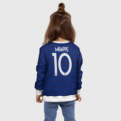 Свитшот с принтом Mbappe home Euro 2020 для ребенка, вид на модели сзади №4. Цвет основы: белый