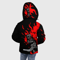 Куртка с принтом Самурай Киберпанк 2077 для любого человека, вид сзади №2. Цвет основы: черный