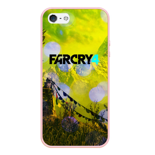 Чехол для iPhone 5/5S матовый Farcry4, цвет светло-розовый