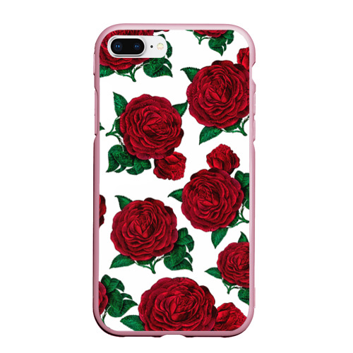 Чехол для iPhone 7Plus/8 Plus матовый Винтажные розы, цвет розовый