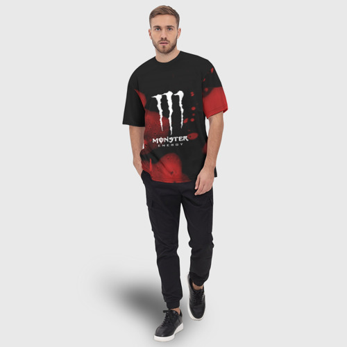 Мужская футболка oversize 3D Monster energy, цвет 3D печать - фото 5