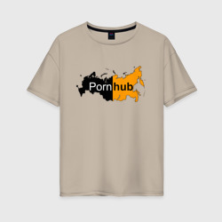 Женская футболка хлопок Oversize Logo Pornhub