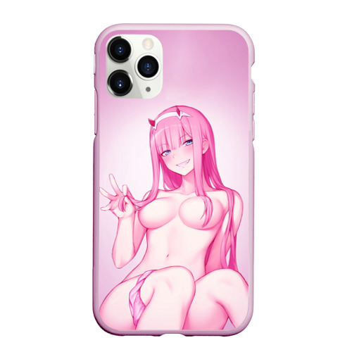 Чехол для iPhone 11 Pro Max матовый Darling IN the Franxx, цвет розовый