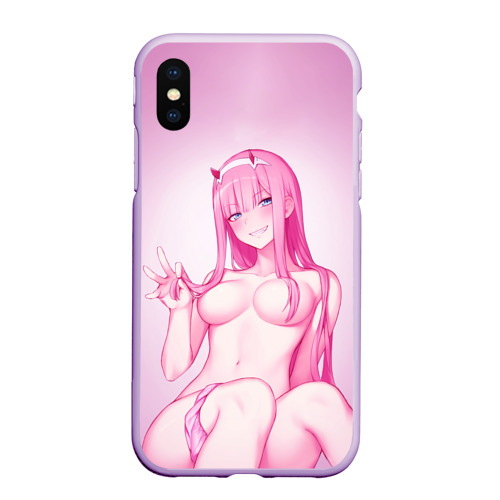 Чехол для iPhone XS Max матовый Darling IN the Franxx, цвет сиреневый