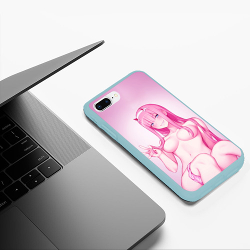 Чехол для iPhone 7Plus/8 Plus матовый Darling IN the Franxx, цвет мятный - фото 5