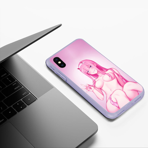 Чехол для iPhone XS Max матовый Darling IN the Franxx, цвет светло-сиреневый - фото 5