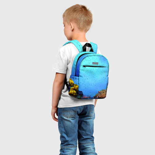 Детский рюкзак 3D с принтом Подводный мир, фото на моделе #1