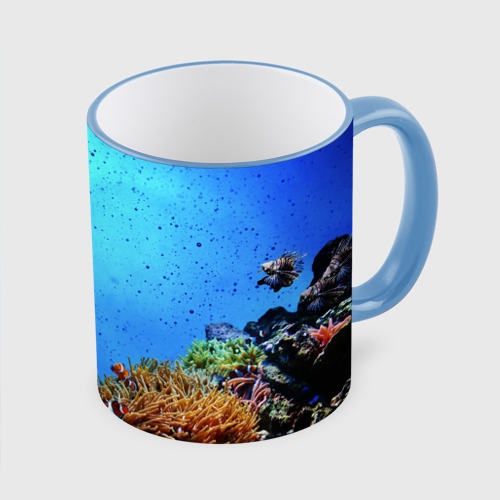 Кружка с полной запечаткой Подводный мир, цвет Кант небесно-голубой - фото 3