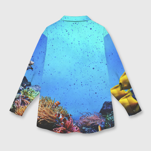 Мужская рубашка oversize 3D Подводный мир, цвет белый - фото 2