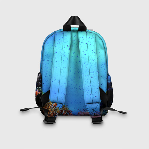 Детский рюкзак 3D с принтом Подводный мир, вид сзади #2