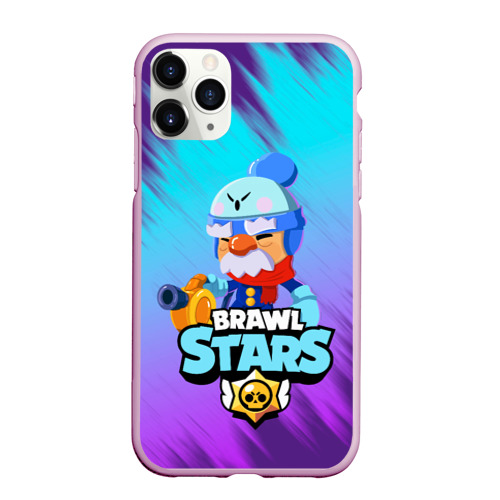 Чехол для iPhone 11 Pro Max матовый BRAWL STARS GALE., цвет розовый