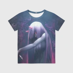 Детская футболка 3D Ноль Два сбоку - Darling in the FranXX